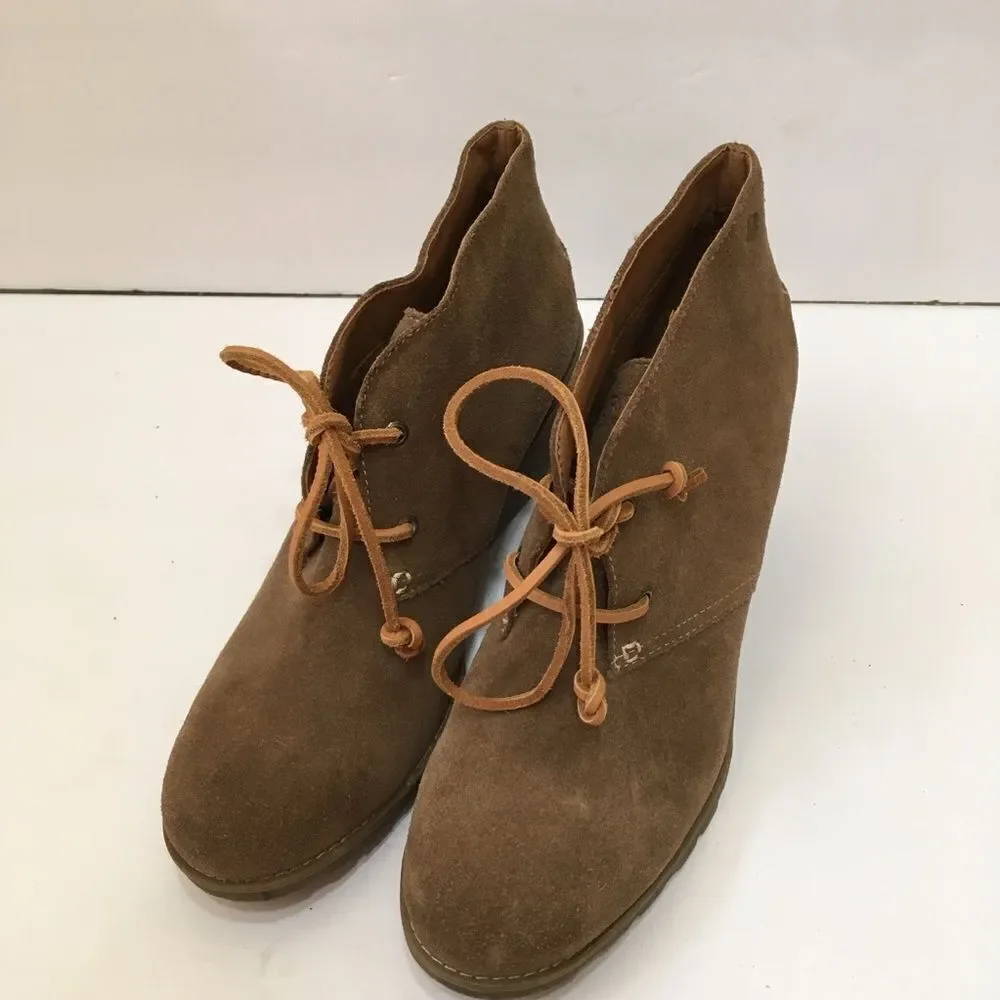 EXCELLENT CONDITION SPERRY‎ BROWN SUEDE WEDGE BOOTIES